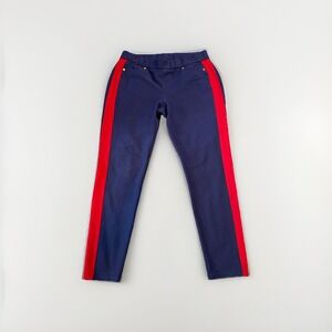 Michael Kors Leggings Pants Skinny Stretch Elastic Pull On Women's Sz L Blue Red